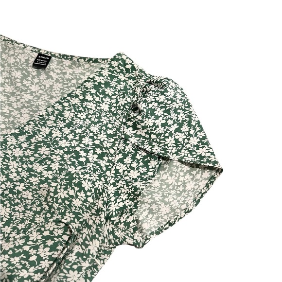 SHEIN Womens Floral Green and White A-Line Sundress NEW without tags - Picture 6 of 9
